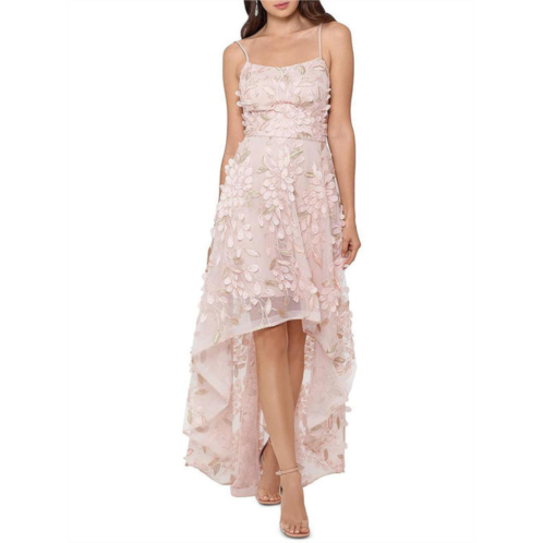 Xscape womens floral metallic evening dress