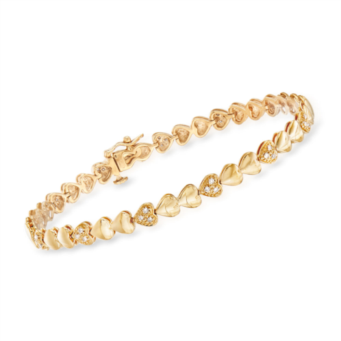 Ross-Simons pave diamond heart bracelet in 18kt gold over sterling