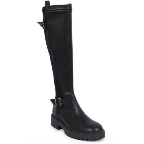 Kenneth Cole Reaction salt lug ttk biker womens faux leather tall knee-high boots