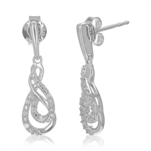 Vir Jewels 1/10 cttw round lab grown diamond dangle earrings .925 sterling silver prong set 1 inch