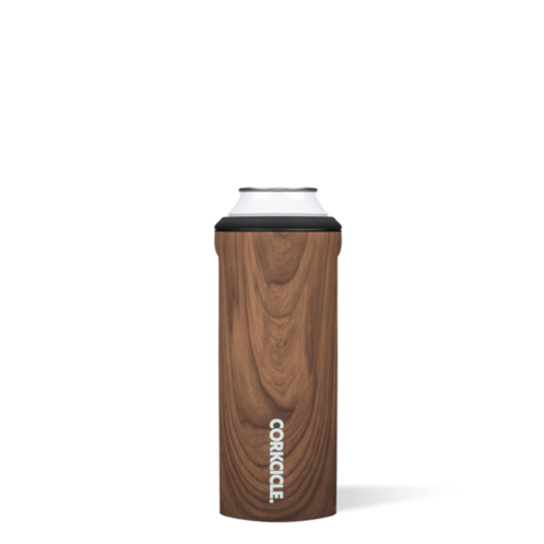 CORKCICLE slim walnut wood can cooler