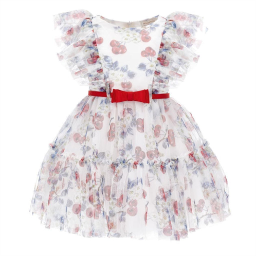 Monnalisa white cherry dress