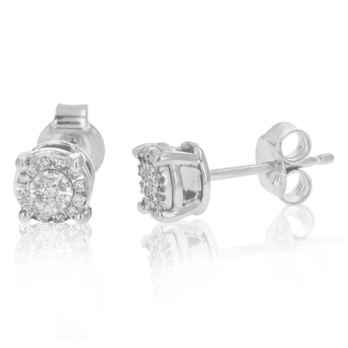 Vir Jewels 1/8 cttw stud earrings for women, round lab grown diamond stud earrings in .925 sterling silver, prong setting