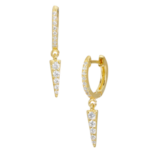 SAVVY CIE JEWELS gold plated over sterling silver hoop with dangle cz arrow