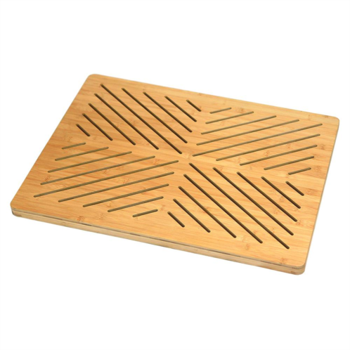Oceanstar bamboo floor and bath mat with non-slip rubber feet