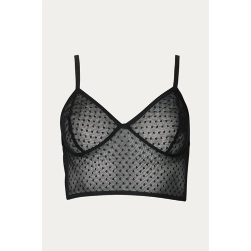 Aniela Parys reishi longline lace triangle bralette in black