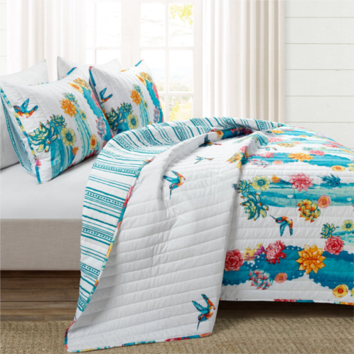 Lush Decor southwest vibrant cactus reversible 3 piece quilt set