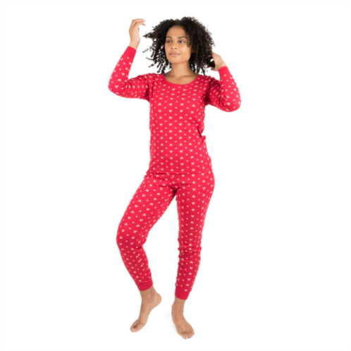 Leveret womens two piece cotton pajamas hearts pink