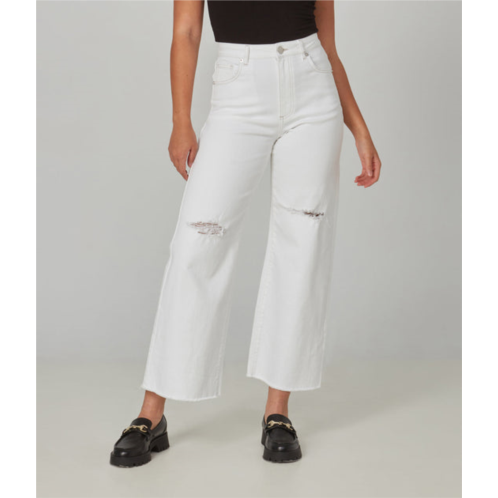 Lola Jeans milan-wht ultra-high rise wide leg-30 inseam