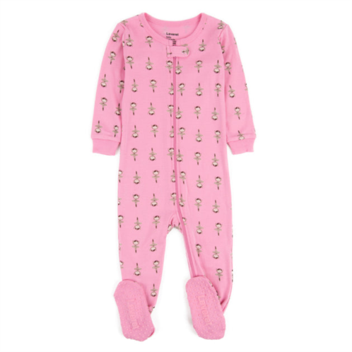 Leveret kids footed cotton pajamas ballerina