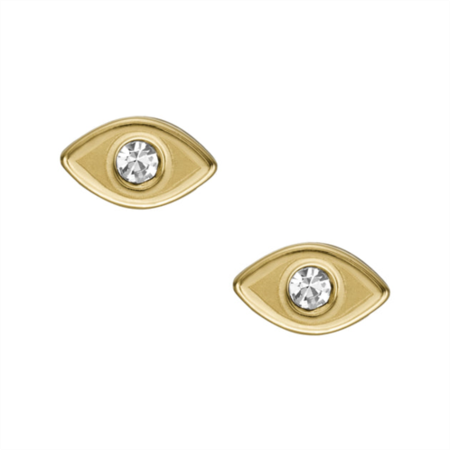 Fossil womens ear party gold-tone stainless steel stud earrings