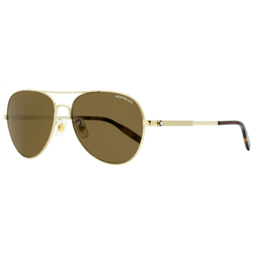 Montblanc mens pilot sunglasses mb0027s 008 gold/havana 60mm