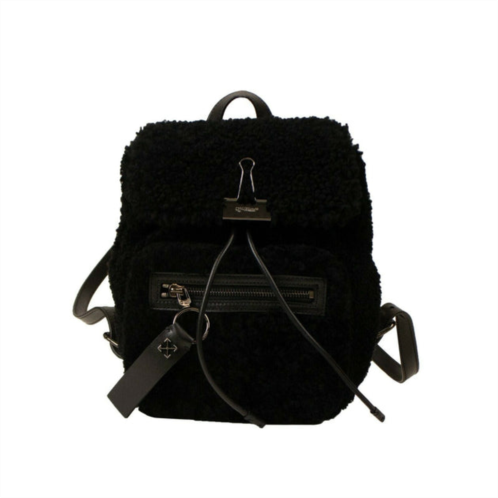 Off-White womens black montone binder mini backpack