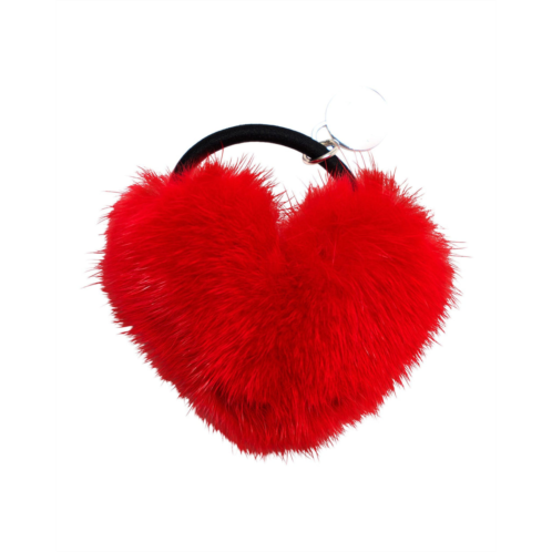 Gorski hair elastic with heart shaped mink fur pompom