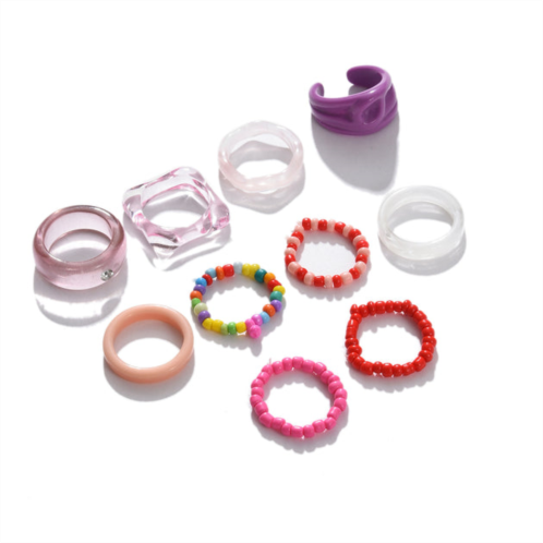 SOHI set of 10 trendy designer finger rings