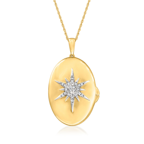 Ross-Simons diamond north star locket pendant necklace in 18kt gold over sterling