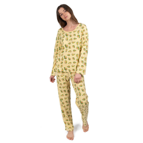 Leveret womens two piece cotton loose fit pajamas avocado