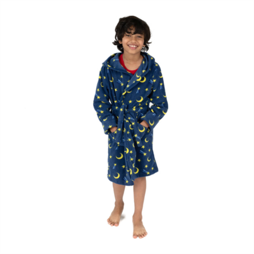 Leveret kids fleece hooded robe moon