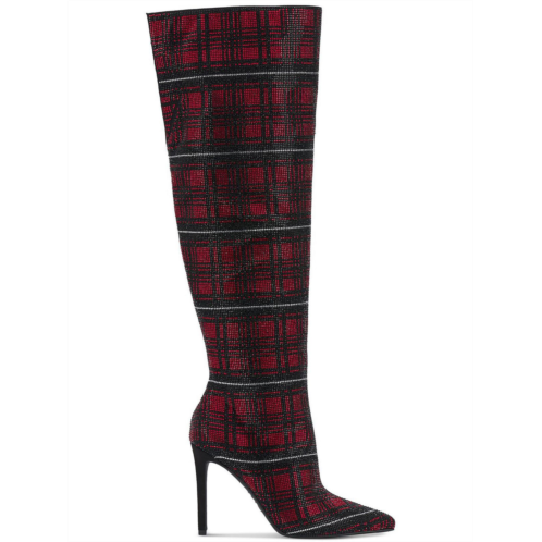 INC saveria womens rhinestone plaid over-the-knee boots