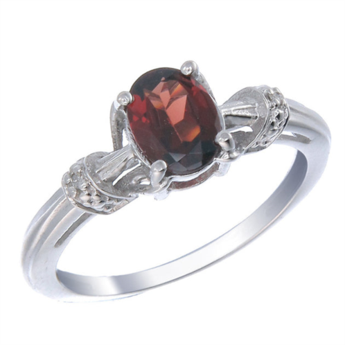 Vir Jewels sterling silver garnet & diamond ring (1.23 ct)