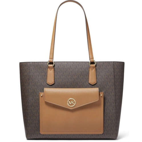 Michael Kors womens joey mk signature tz snap pocket tote