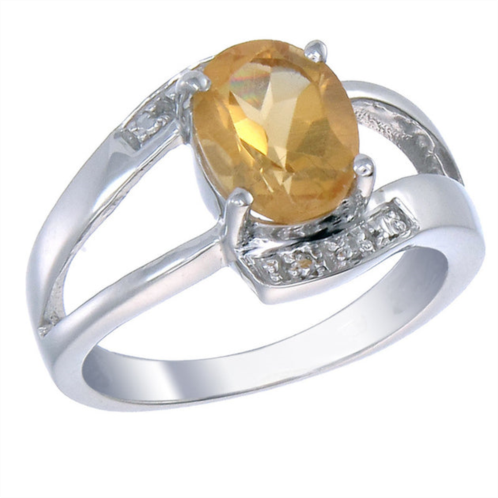 Vir Jewels sterling silver citrine & diamond ring (1.60 ct)