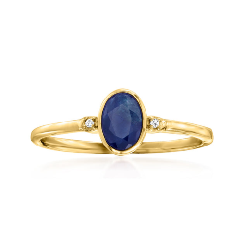 RS Pure ross-simons sapphire and diamond-accented ring in 14kt yellow gold