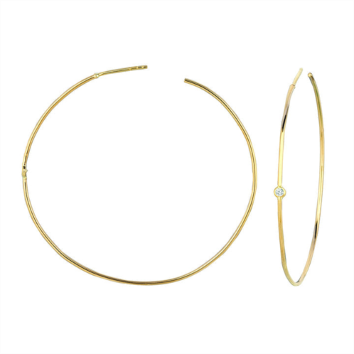 Ariana Rabbani single diamond hoop earrings