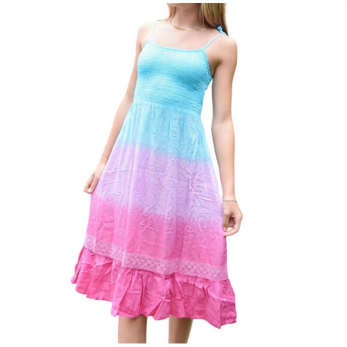 Tiare Hawaii girls avalon dress in turquoise violet ombre