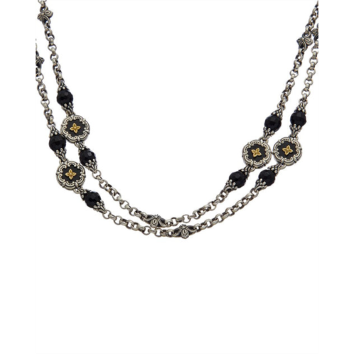 Konstantino calypso 18k & silver onyx necklace
