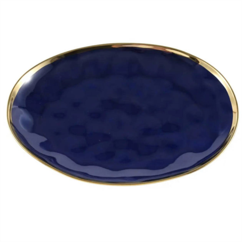 Pampa Bay oversized serving platter in blue and gold