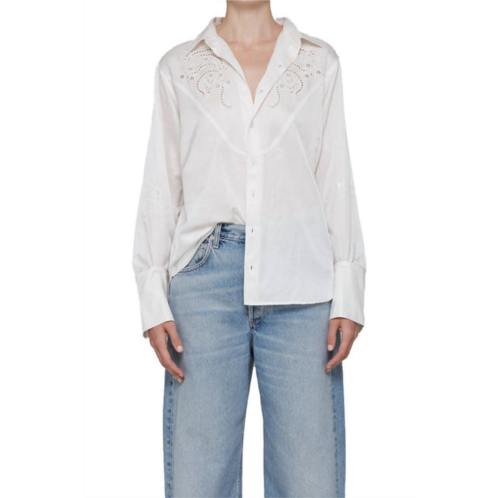 Citizens of Humanity dree embroidered shirt in optic white