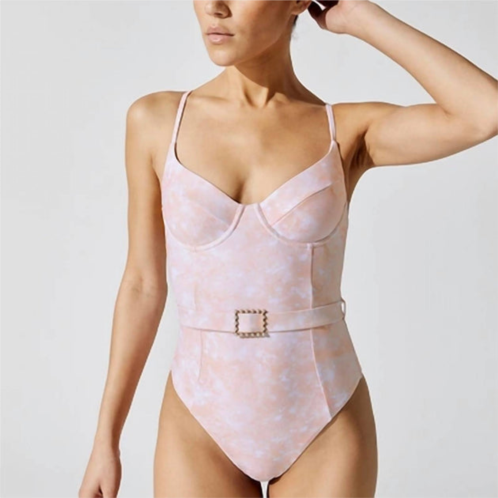 WE WORE WHAT danielle one piece in abstract marble dusty pink