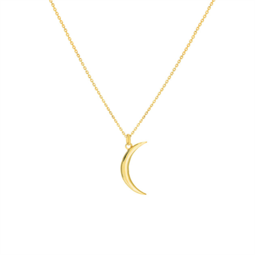 SSELECTS 14k solid yellow gold dainty crescent necklace
