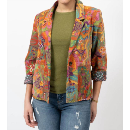 Ivy Jane corduroy print jacket in multi