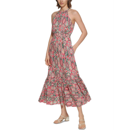 Calvin Klein womens printed long halter dress