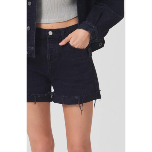AGOLDE parker long shorts with cuff in lucid