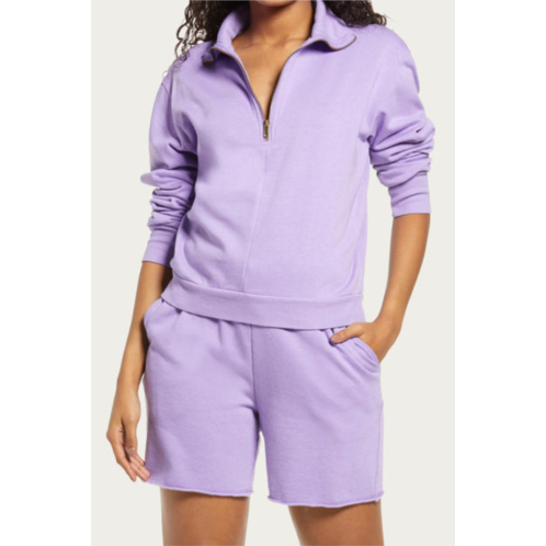 AFRM canon fleece half-zip sweatshirt in lilac