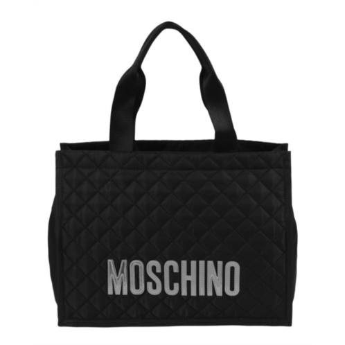 Moschino quilted nylon logo tote