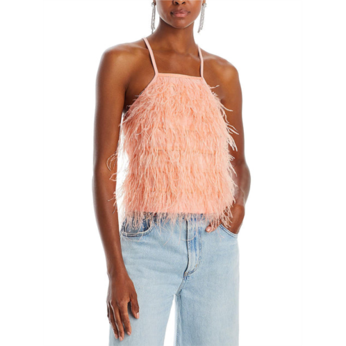 Lucy Paris womens feathered tank halter top