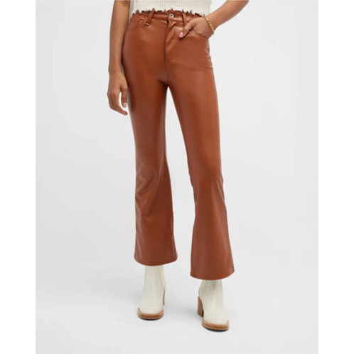 Rag & Bone casey faux leather flare pants in putty brown