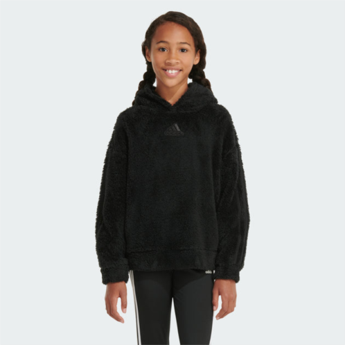 Adidas kids long sleeve cozy furry pullover hoodie
