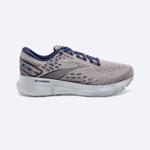 BROOKS mens glycerin 20 running shoes in alloy/grey/blue depths