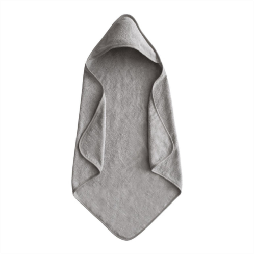 Mushie kids organic cotton baby hooded towel in gray