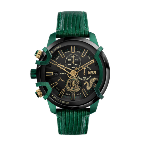 Diesel mens griffed chronograph, green stainless steel watch