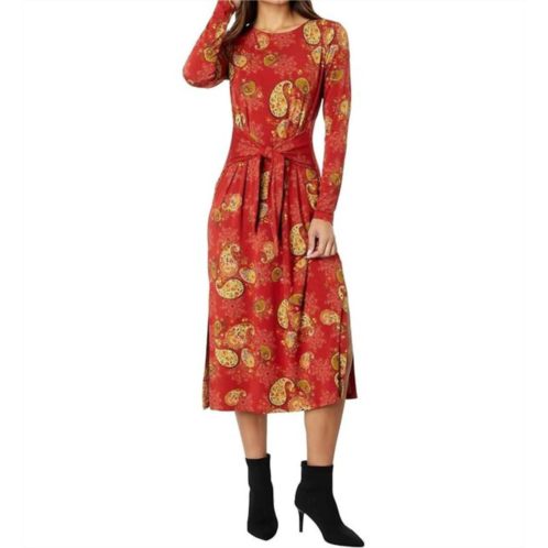 Johnny Was paisley lace long sleeve tie front knit dress in multi