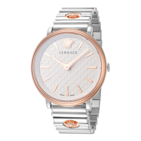 Versace womens 38mm two tone quartz watch ve8105022