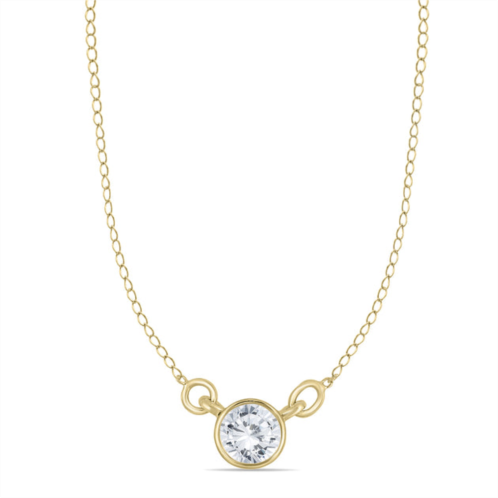 SSELECTS 1/2 carat tw natural diamond bezel necklace in 14k