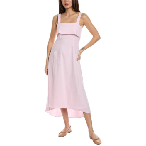 Theory high-low linen-blend midi dress