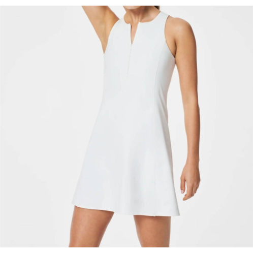 Spanx the get moving zip front easy access dress in vivid white